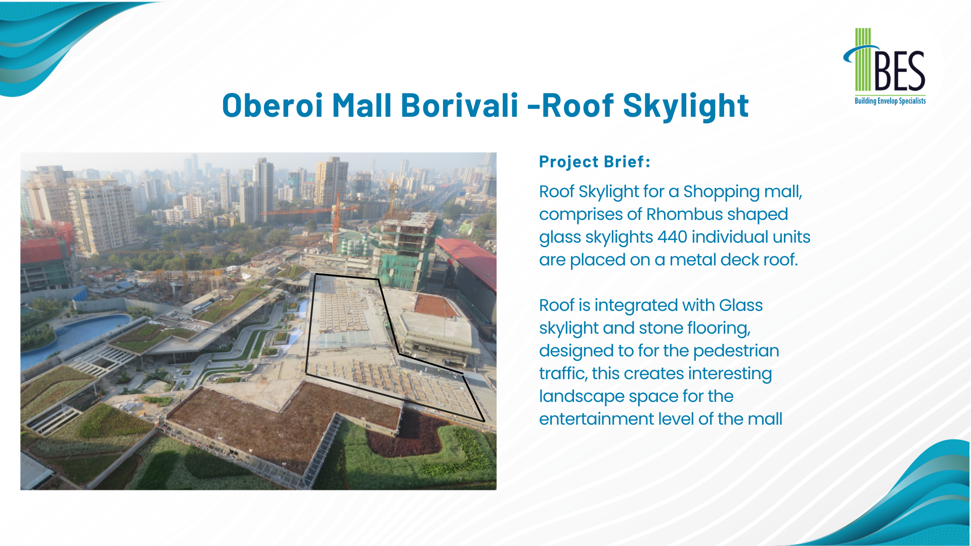 Innovative Walkable Skylight & Stone Roof Design for Modern Malls