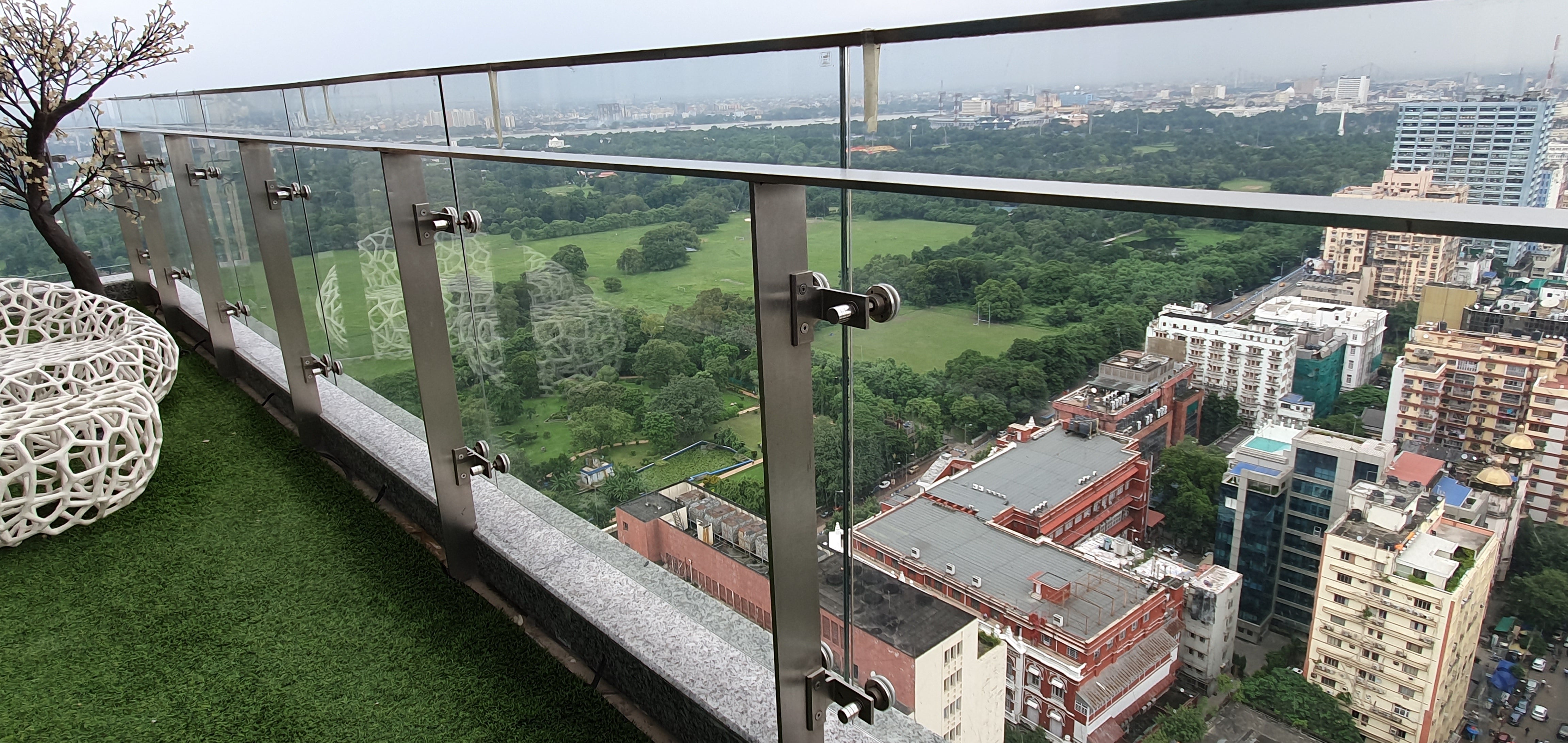 glass railing for high rise towers
