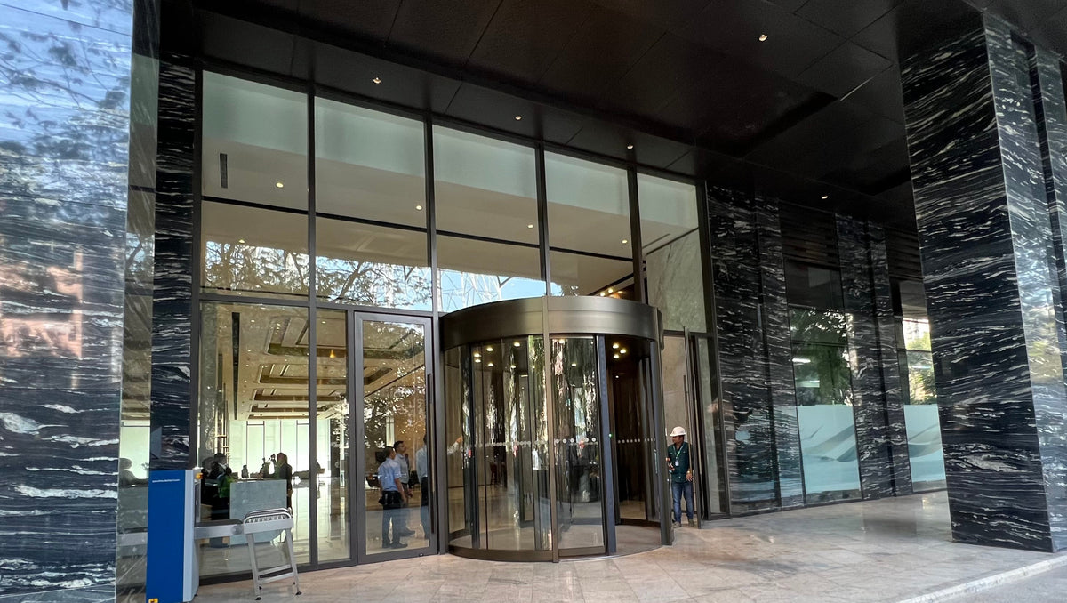 entrance facdes and revolving doors