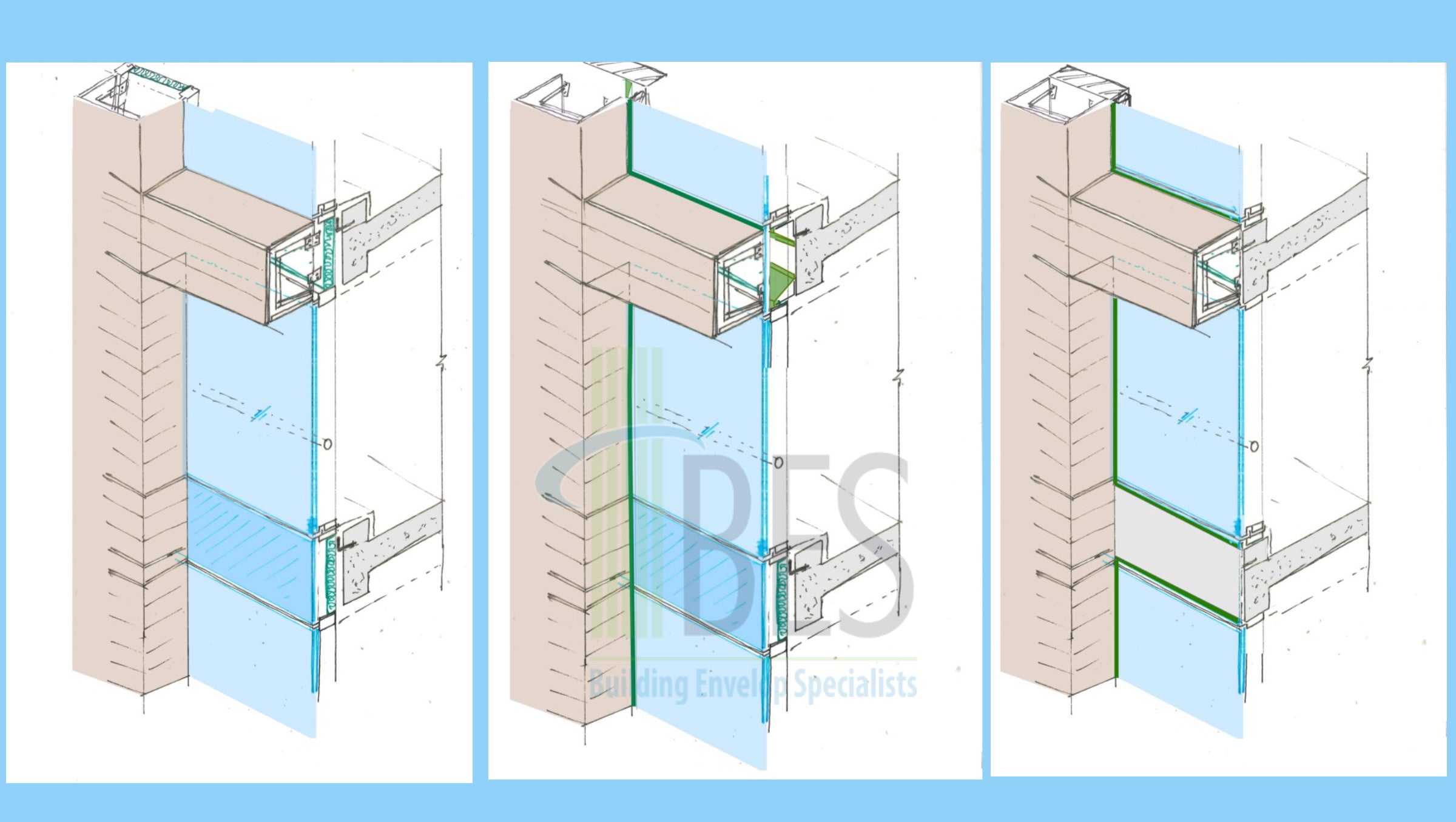 High rise façade technical drawings
