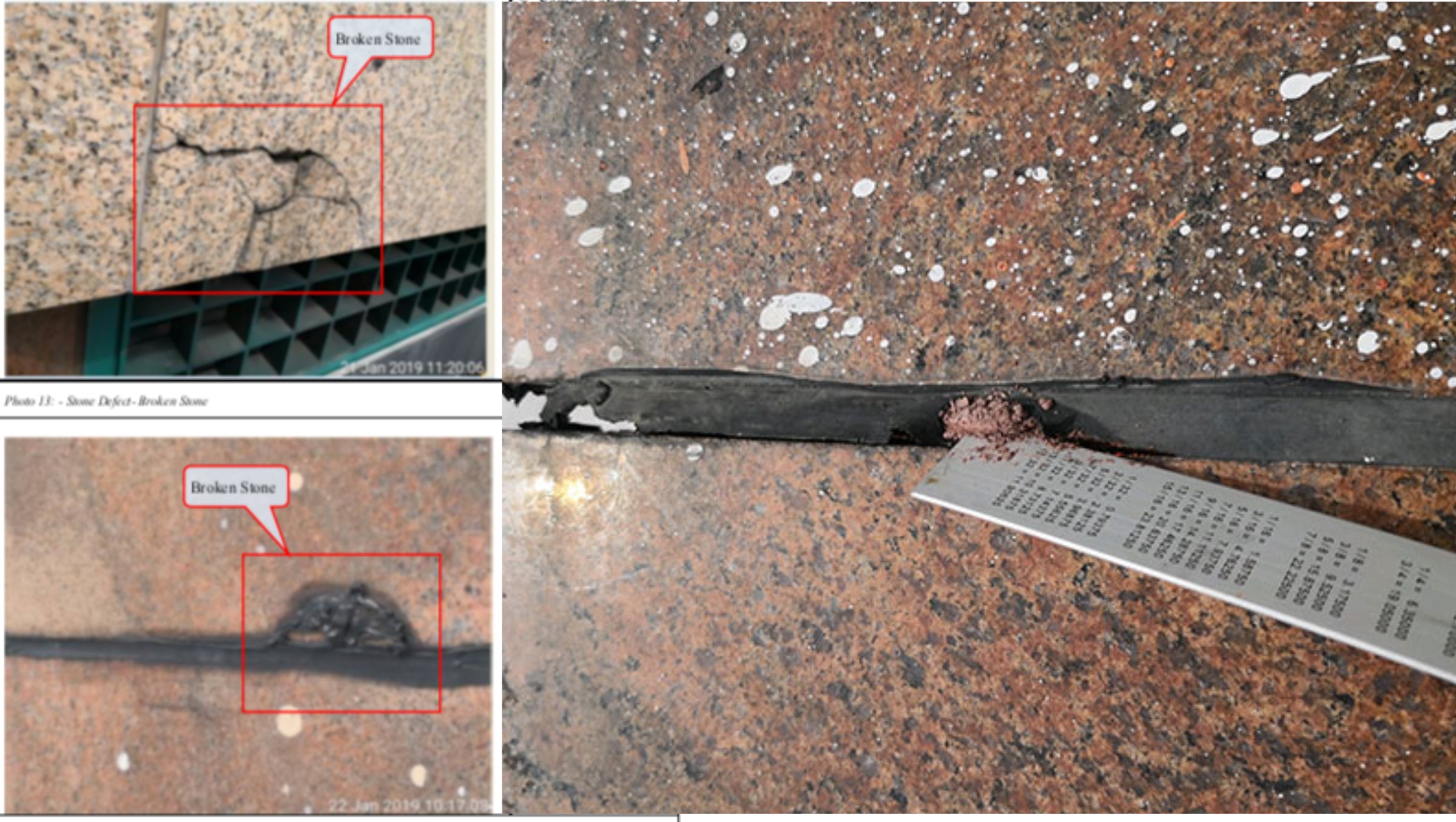 Stone-facade-defects